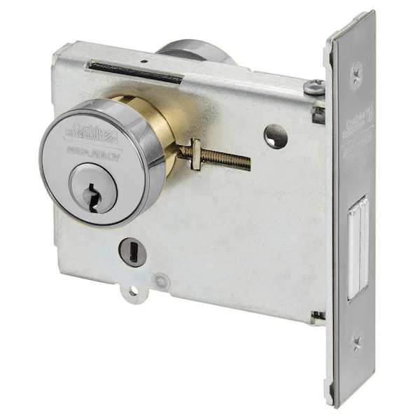 Mortise, Double Cylinder, 625 Bright Chrome, 2-3/4 Backset, Keyed Random